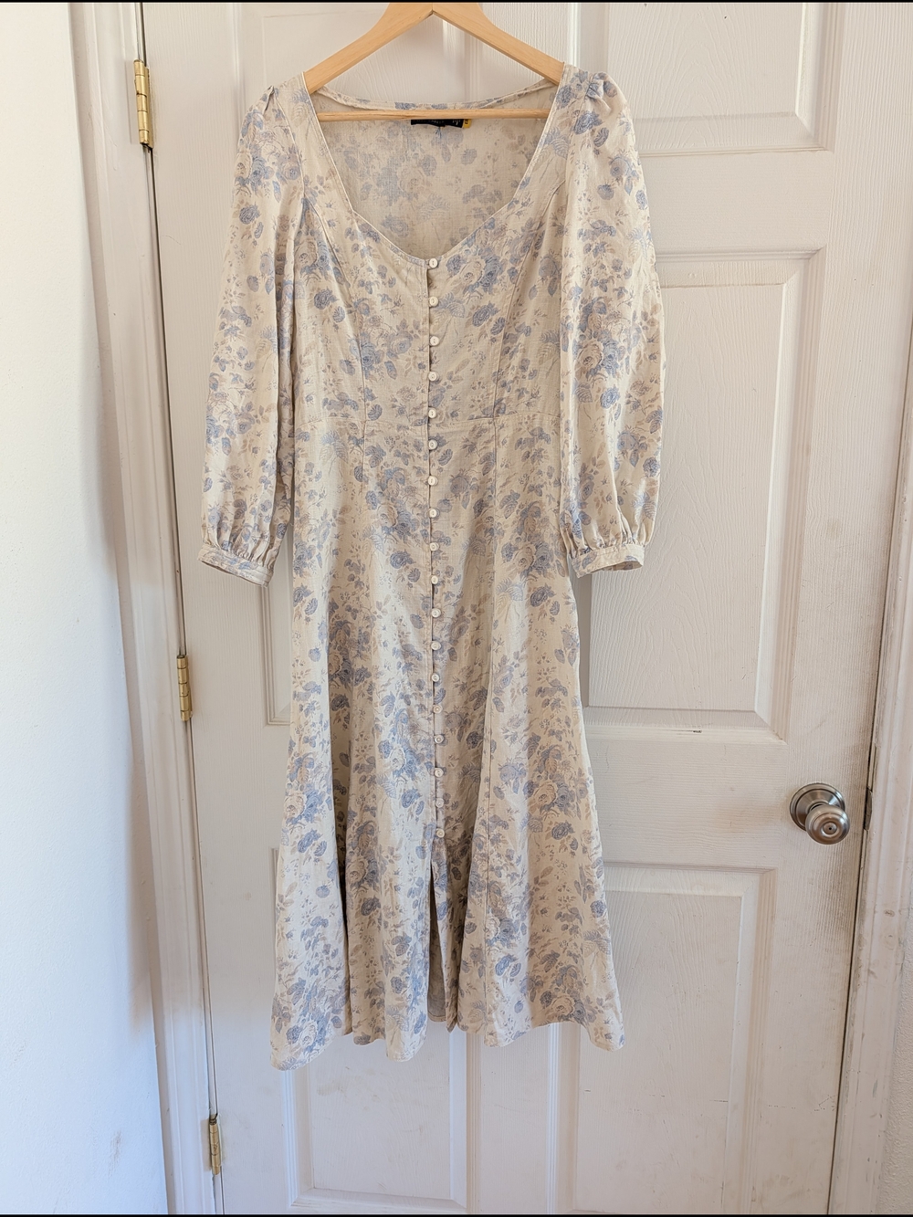 Ralph Lauren Floral Linen Midi Dress Size 4